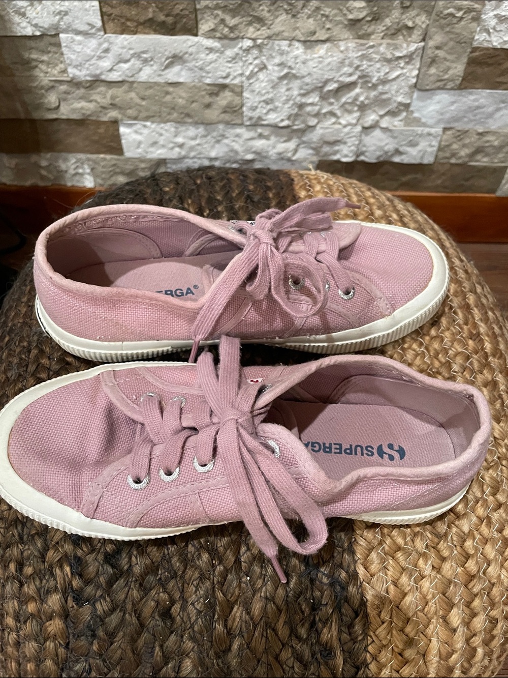 SUPERGA Classic Low-Top Sneakers in Dusty Rose/Lilac Sz 6 1/2 - Picture 5 of 8